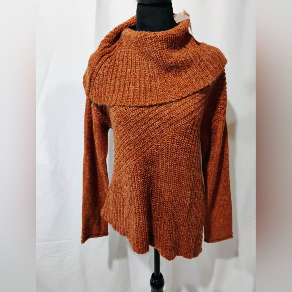 Mystree Brown Chunky Knit Cowl Neck Sweater NWT Size S